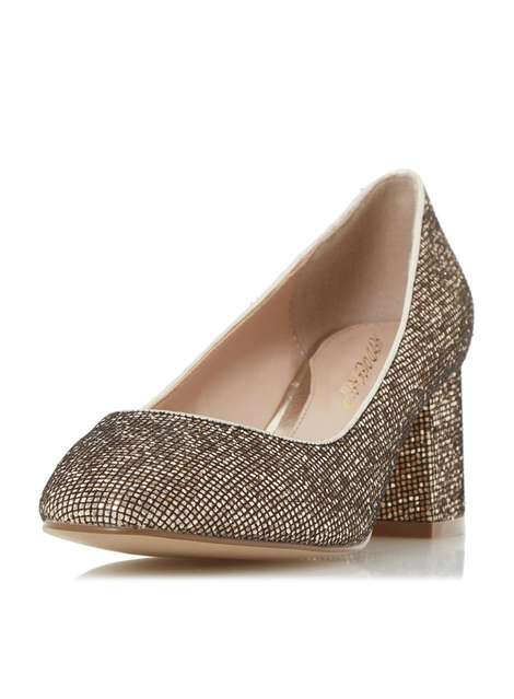 **Head Over Heels By Dune 'Agnitha' Gold Mid Heel Shoes